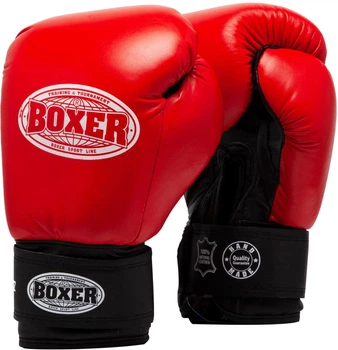 Рукавички боксерські Boxer 8 oz шкіра 0.8-1 мм Червоні (2023-03R)