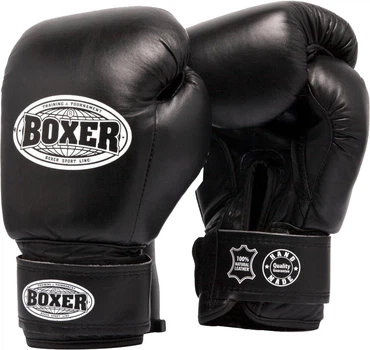 Перчатки боксерские Boxer 6 унций Черные (2023-04BLK)