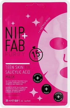 Тканинна маска з саліциловою кислотою для підліткової шкіри - NIP+FAB 25ml (25ml)