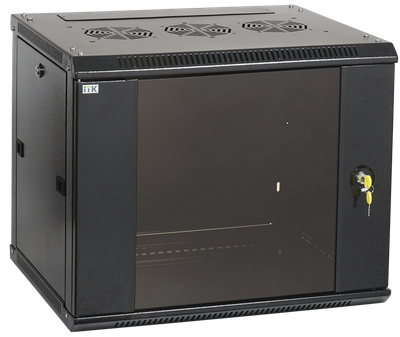 Шафа настінна 19" 18U 600x600мм скляні двері чорний [LWR5-18U66-GF] LINEA W UEC