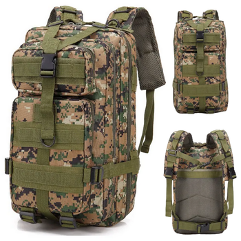 Рюкзак тактический с системой Molle B02, 20л (43х24х22 см), Пиксель зеленый