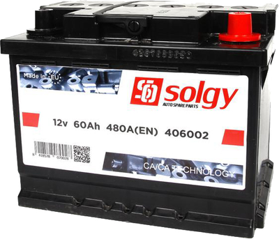 Автомобильный аккумулятор Solgy 60Ah/480A (242x175x190/+R) (406002)