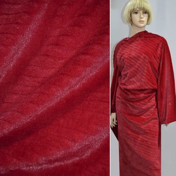 Мех искусственный красный коротковорсовый с полоской ш.170 (21554.004)