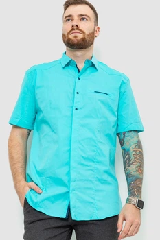 Сорочка чоловіча, колір бірюзовий, 214R7113, 4XL