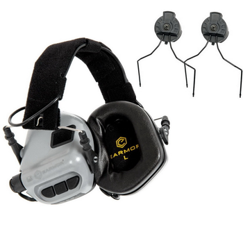 Навушники Активні Earmor M31 Grey + кріплення на шолом Earmor M11 (151381)