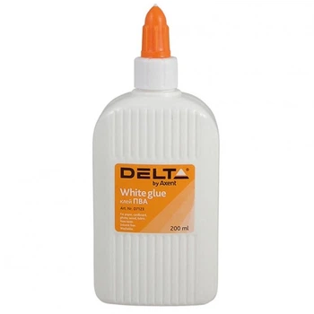 Клей Delta by Axent White glue, PVA, 200мл, cap dispenser (D7123)