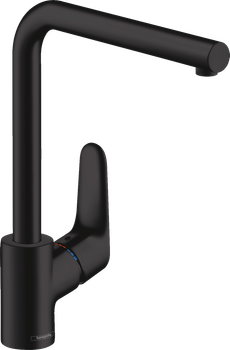 Смеситель-кран кухонный HANSGROHE Focus 280 Matt Black черный матовый 31817670