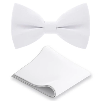 Метелик Bow Tie House білий з хусткою - габардин 09481H