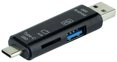Кардридер Dynamode 3-in-1 OTG Type-C/USB/Micro USB to MicroSD/USB 2.0 (D-188)