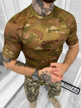 Тактическая футболка стиля военного Elite Multicam S