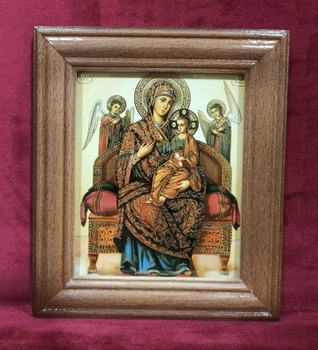 Ікона у дерев'яному кіоті "Всецариця" 14,5х12,5см
