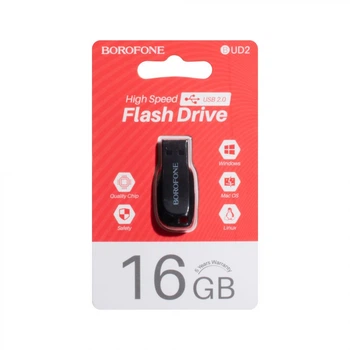Флеш память USB Borofone BUD2 USB 2.0 16GB Steel