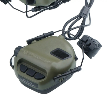 Наушники тактичні активні з мікрофоном Earmor на шолом Earmor M32H MOD3 Helmet Version | Ranger Green