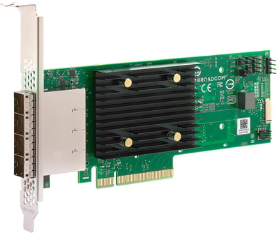 Контроллер RAID Broadcom HBA 9500-16e 12Gb/s SAS/SATA/NVMe PCIe 4.0 4 x4 SFF-8644 (ext HD) (05-50075-00)