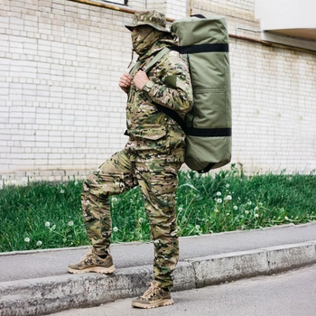 Сумка-баул-рюкзак, баул армейский Оксфорд 100 л тактический баул, олива