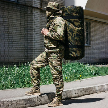 Сумка-баул-рюкзак, баул армейский Оксфорд камуфляж 120 л тактический баул, тактический баул-рюкзак