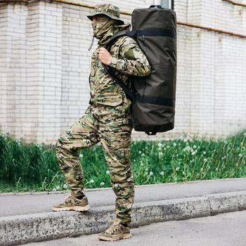 Баул-сумка-військова, баул армійський Оксфорд 100 л тактичний баул, тактичний баул-рюкзак, хакі