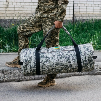 Сумка-баул-рюкзак, баул армейский Оксфорд тактическая на 100 л Пиксель