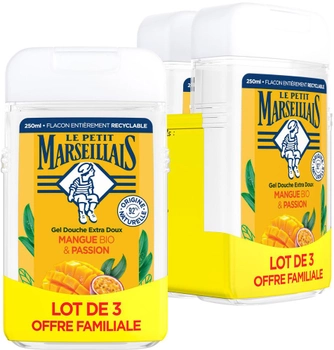 Набор гелей для душа Le Petit Marseillais Манго и маракуйя 250 мл х 3 шт (3574661699646)