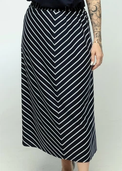 Літня спідниця в косу смужку For women М-306 54 Темно-синій