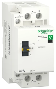 Контактор 1P+N 40A 2NO ~230В/50Гц "SCHNEIDER Resi9" R9C20240