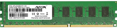 Оперативная память AFOX DDR3-1600 8192MB PC3-12800 (AFLD38BK1L)
