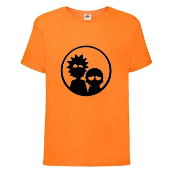 Футболка Рик и Морти 3 (Rick and Morty) оранжевая 116 см