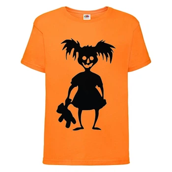 Футболка дитяча Хеллоуїн (Halloween) помаранчева (halloween-07-orange) 140 см