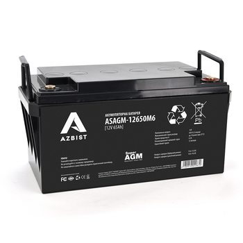 Аккумулятор AZBIST Super AGM ASAGM-12650M6 12V 65.0Ah ( 348 х 168 х 178 )