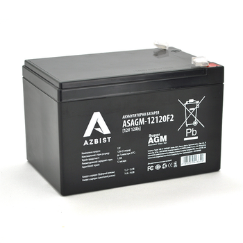 Аккумулятор AZBIST Super AGM ASAGM-12120F2 12V 12.0Ah (151х98х 95 (101) )