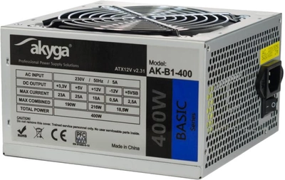 Блок питания AKYGA power supply unit 400 W 20+4 pin ATX ATX Green (AK-B1-400)