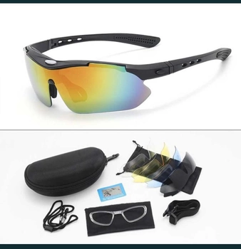 Очки тактические / защитные поляризованные тактические очки с 5 линзами / баллистические очки M-FRAME Hybrid