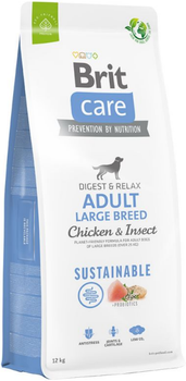 Сухий корм для собак великих порід із протеїнами комах та куркою Brit Care Dog Sustainable Adult Large Breed 12 кг