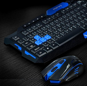 Игровая беспроводная клавиатура с мышкой HK8100 Eng/Ru Черный (НФ-00006612)