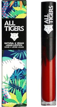 Рідка помада для губ All Tigers Natural & Vegan Liquid Lipstick 887 Live Fearless 8 мл (3701243208877)