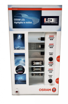 Демонстраційна шафа для автомобільних ламп OSRAM Led W5W C5W, стенд для перевірки ламп 35*19,5*7,5 см (02172)