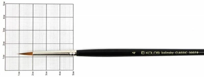 Кисть колонок Rosa Classic 3007R Kolos круглая №4 кор. ручка (4823064900613)