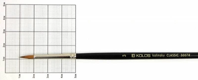 Кисть колонок Rosa Classic 3007R Kolos круглая №3 кор. ручка (4823064900606)