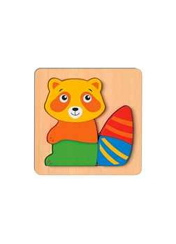 Деревянный 2D-пазл Енот разноцветный Playtive
