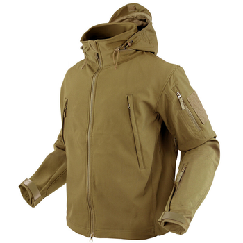 Тактическая утепленная куртка софтшелл с флисом Condor SUMMIT Soft Shell Jacket 602 Small, Coyote Brown