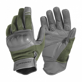 Тактичні рукавички стійкі до полум'я та порізів Pentagon Storm Gloves Anti-Cut P20021-CU Large, Олива (Olive)
