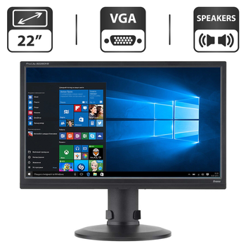 Монитор Б-класс Iiyama ProLite B2280WSD-B1 / 22" TN / VGA, DVI / Встроенные колонки 2x 2.0W / VESA 100x100 + Кабели подключения б/у