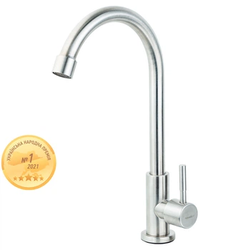 Смеситель монокран для кухни на гайке KT 1/2" SS AQUATICA KT-1G170P (9722601) (OPT-4081)