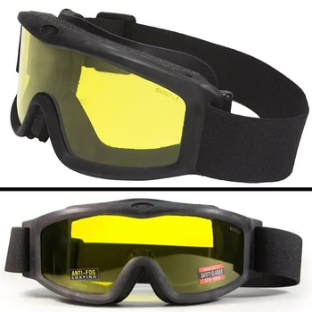 Захисні тактичні окуляри Global Vision стрілкові окуляри маска з ущільнювачем Ballistech-3 Anti-Fog, жовті