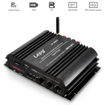 Аудио усилитель Lepy LP-269S HI-FI 2.0, 2x45Вт, 12В, Bluetooth 4.0