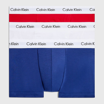 Calvin Klein Underwear 3P Low Rise Trunk 0000U2664G-I03 L 3 szt Biały/Granatowy/Czerwony (5051145900538)