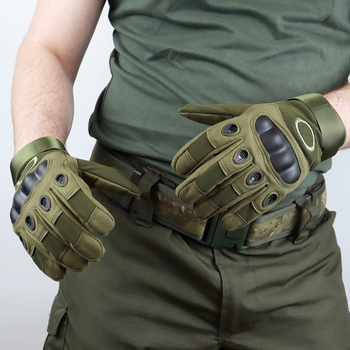 Тактичні рукавиці Oakley повнопалі розмір XL Олива