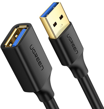 Кабель Ugreen US129 USB AM-AF (Подовжувач) USB3.0 Connector gold-plated 3 м Black (30127)
