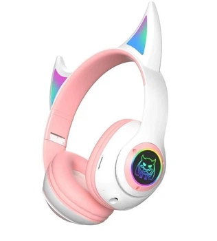 Наушники CAT STN-25 с кошачьими ушками Bluetooth KTC-52-Pink