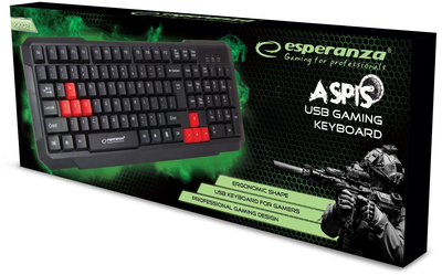 Клавіатура дротова Esperanza Aspis EGK102 USB Black/Red (EGK102R)